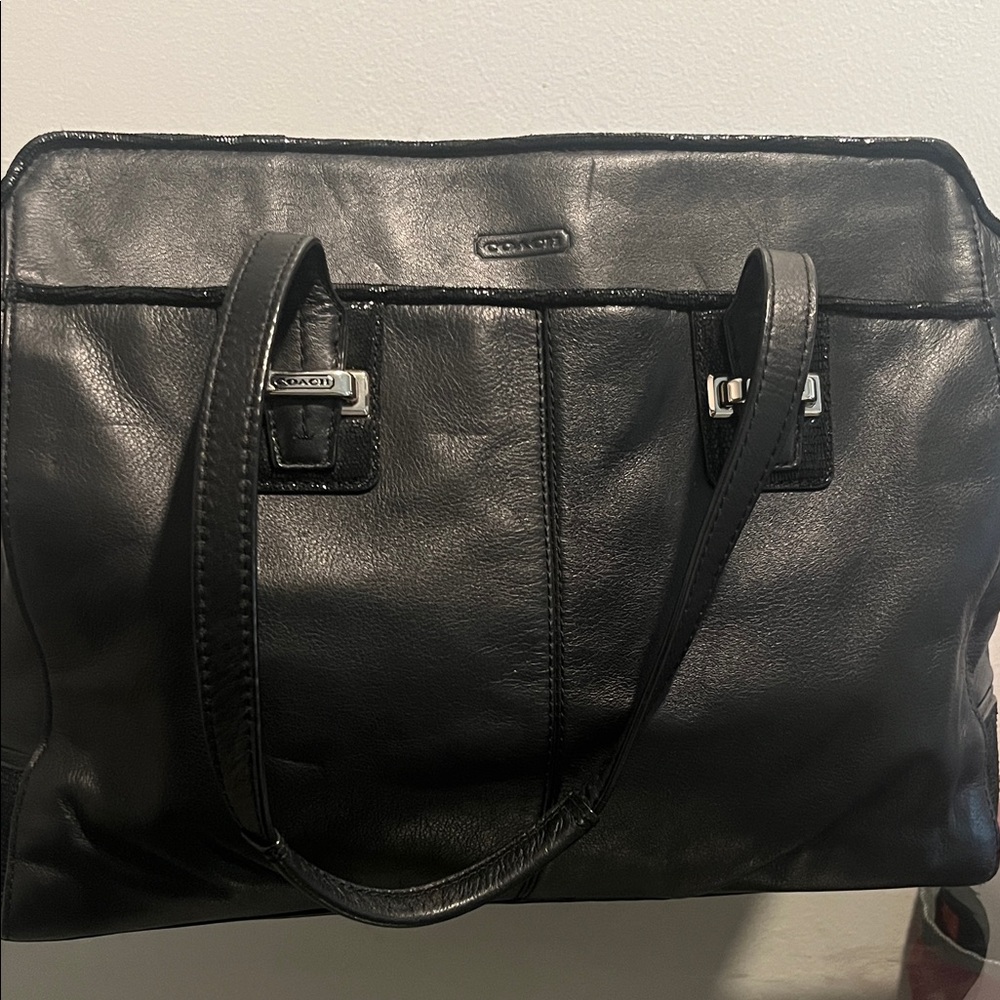 Coach Black Leather Men's Briefcase